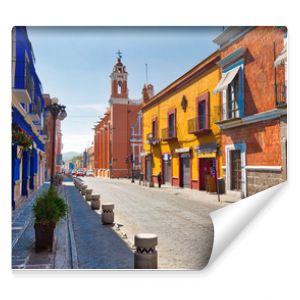 Puebla, Mexico-20 April, 2018: Puebla streets in historic center