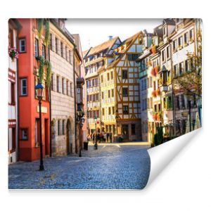 Travel in Germany - charming traditional streets of old town in Nuremberg(Nurnberg)