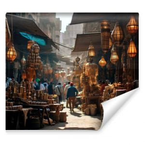 stary arabski bazar, zakupy na targu plenerowym Zatłoczone