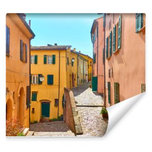 Old streets in Santarcangelo di Romagna town in Italy