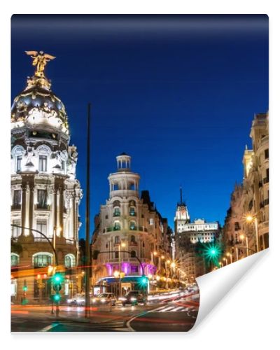 Gran Via in Madrid, Spain, Europe.