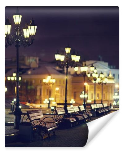 Benches in city