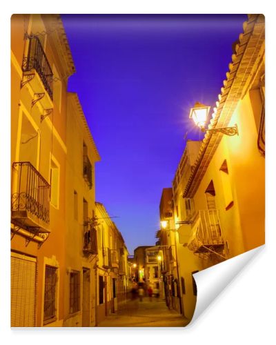 Denia old village sunset dusk in Alicante Spain