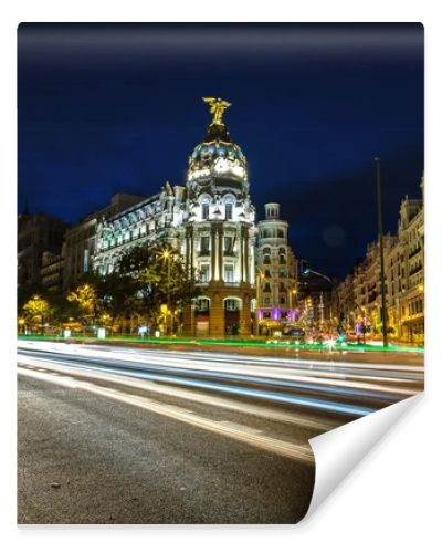 Madrid street at night