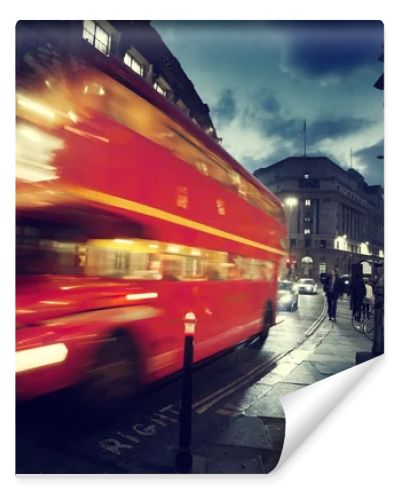 old bus on street of London