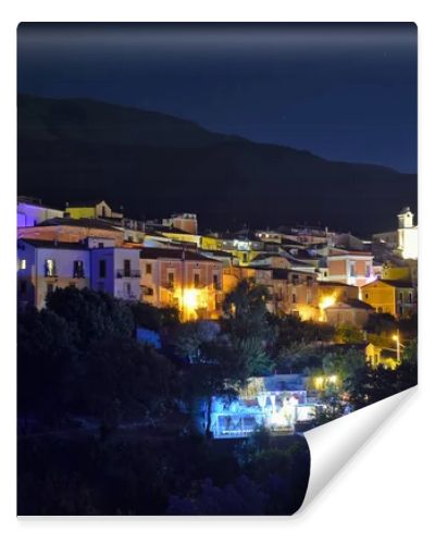 Panoramic view of San Nicola Arcella, an old town in the mountains of the Calabria region, Italy.