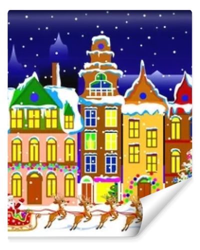 Winter night in the old  town