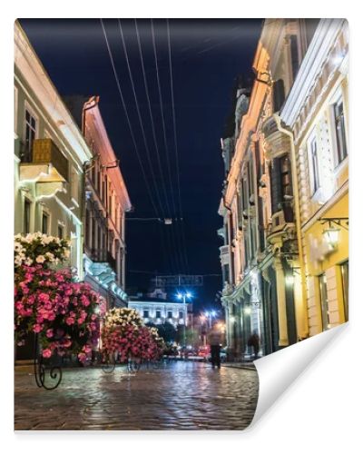 Night walking street in Chernivtsi