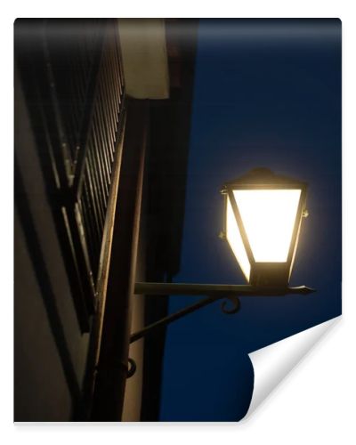 Street lamp in the city of Cres in the evening