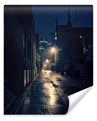 Dark Urban Alley at Night