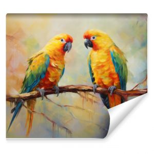 Vibrant Parrot Duo on Canvas