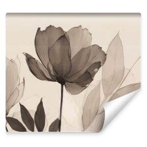 Elegant and timeless wallpaper featuring minimalist flower drawings