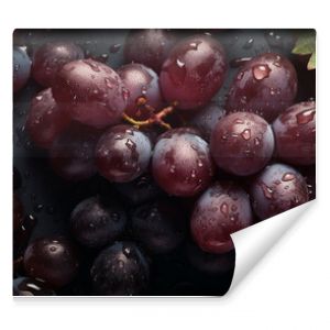 Fresh grapes seamless background, adorned with glistening droplets of water. Healthy food concept. Generative Ai