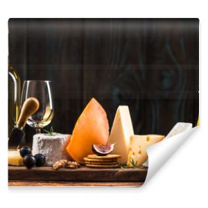 Cheese board, serving healthy festive food