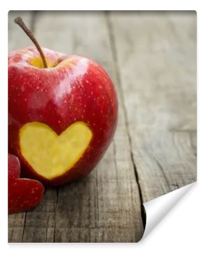 Apple with engraved heart