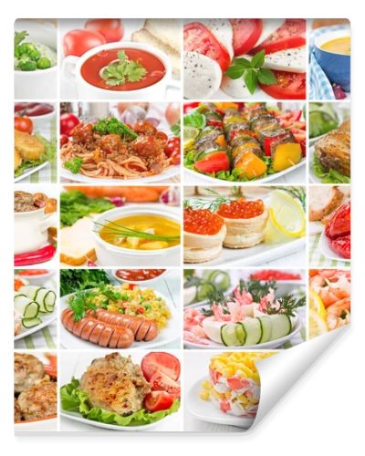 Collage of various tasty and wholesome food