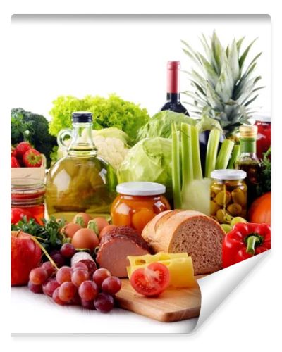 Composition with organic food isolated on white
