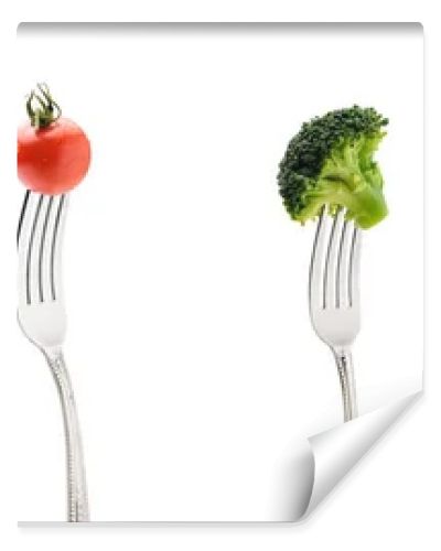 fresh vegetables on forks