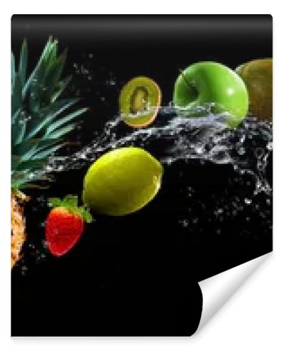 Fruits with water splash