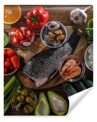 Food products representing the Mediterranean diet which may improve overall health status