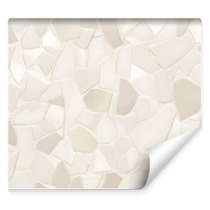 White Beige Cracked Mosaic Tile Background