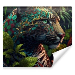 Jungle Leopard Jaguar Wallpaper Background Generative AI