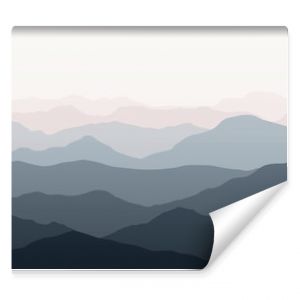 Beautiful mountains landscape. Nature background. Vector illustration for backdrops, banners, prints, posters, murals and wallpaper design.