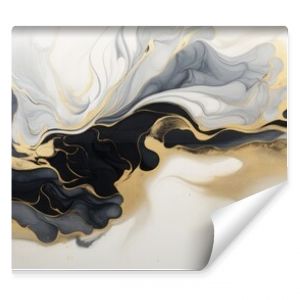 Gold abstract black marble background art paint pattern ink texture watercolor white fluid wall. Abstract liquid gold design luxury wallpaper nature black brush oil modern paper splash painting water.