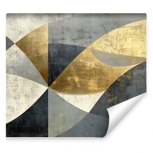 Intricate abstract design of fragmented shapes flowing gracefully through muted tones and textures background