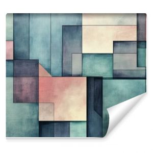 Abstract geometric shapes in pastel colors.