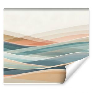 Serene Flow: A soothing abstract landscape of rolling hills in muted pastel hues, perfect for minimalist and contemporary spaces. 