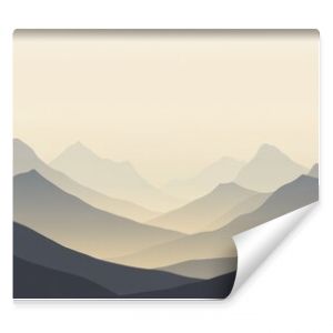 Mountain ranges in soft pastel hues, minimalistic landscape art. serenity and tranquility concept