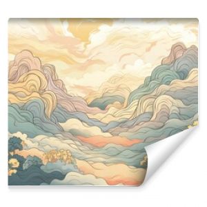 Mountainous landscape pattern art tranquility.