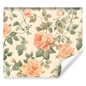 Delicate Pastel Floral Pattern with Lush Botanical Designs