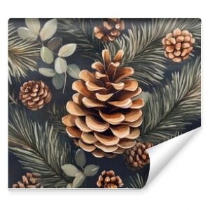 Pinecone wallpaper design with a captivating pattern, perfect for adding a natural touch to various spaces. This pinecone wallpaper offers appealing aesthetics and ample copy space.