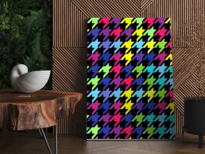 Neon Carnival Colors Hounds Tooth Repeat Pattern