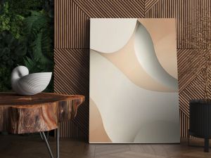 Contemporary background featuring organic shapes and a muted color scheme, suitable for elegant mockup presentations