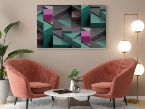 Geometric mosaic pattern wallpaper design.