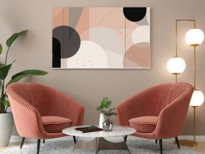 Contemporary minimalist wallpaper with abstract shapes