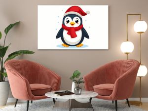  cute Christmas penguin character vector illustration