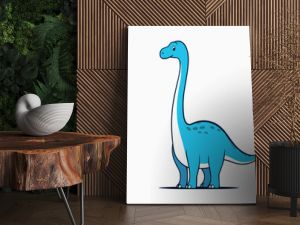 Cute little brontosaurus cartoon on white background stock illustration