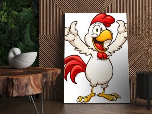 Szczęśliwy kreskówka kurczak Ilustracja wektorowa clipart z prostymi gradientami Wszystko w jednej warstwie