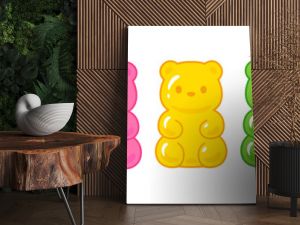 Cute cartoon gummy bears drawing set