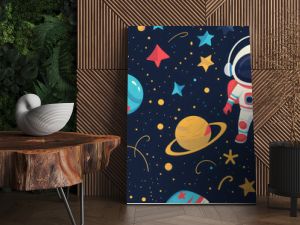 Playful Horizons: Colorful Kids Space Wallpaper