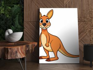 Vector of cartoon kangaroo illustration on white 