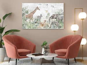 Mural wallpaper. Kid wallpapers. Wallpaper for children room with dinosaurs