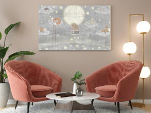 Mural wallpaper. Wallpapers for kids. Wallpaper for children's room with cute animals. Bedtime story