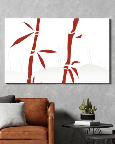 Chinese bamboo trees illustration