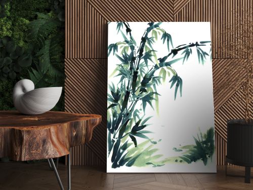 Chinese brush painting bamboo.