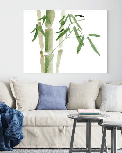 bamboo grove, watercolor drawing illustration. Vertical branches